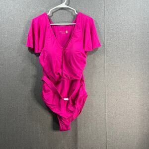AmberNoon II by Dr. Erum Ilyas UPF 50 One-Piece Berry Fuchsia Size 16